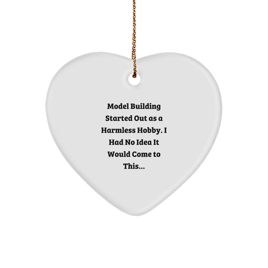 Funny Model Building Heart Ornament Gifts from Friends, Christmas Unique Gifts for Model Building Enthusiasts, Heart Shaped Decorations with a Twist - The Buy Boom