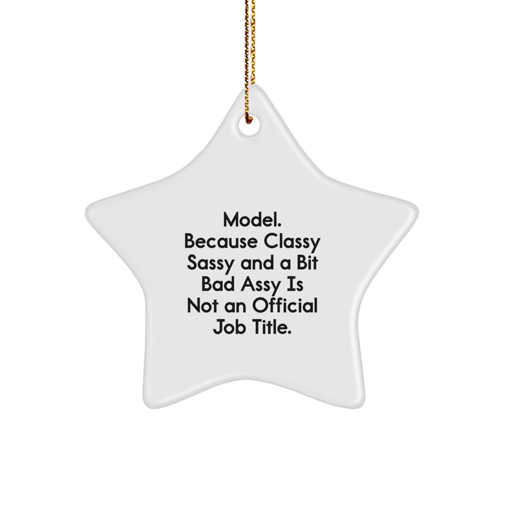 Funny Model Gifts, Star Ornament for Christmas, 'Model. Because Classy Sassy And A Bit Fearlessy Is Not An Official Job Title.' - The Buy Boom
