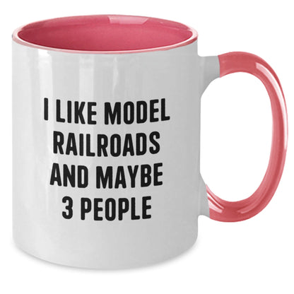 Funny Model Railroads Gifts for Train Lovers from Friends to Family - Two Tone Coffee Mug for Christmas Unique Presents - The Buy Boom