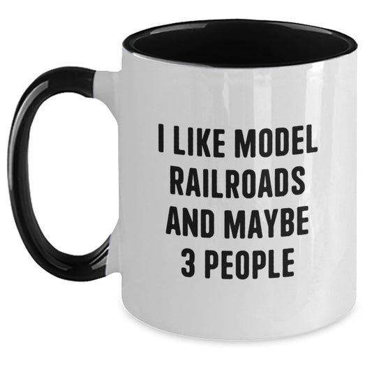 Funny Model Railroads Gifts for Train Lovers from Friends to Family - Two Tone Coffee Mug for Christmas Unique Presents - The Buy Boom