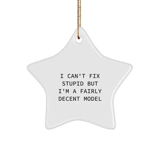 Funny Model Star Ornament Gifts from Friends for Christmas - I Can't Fix 'Stupid' Star Shaped Decorations - The Buy Boom