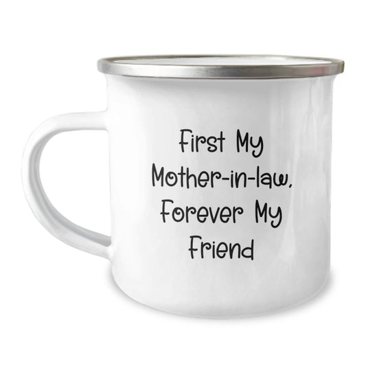 Funny Mom - in - law Gifts for Christmas, Camping Mug for Her, 'First My Mom - in - law, Forever My Friend' Quote - The Buy Boom