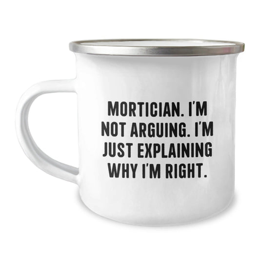 Funny Mortician Gifts, Unique Christmas Memorable Presents for Mortician Friends, Camping Mug - The Buy Boom