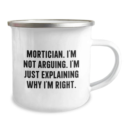 Funny Mortician Gifts, Unique Christmas Memorable Presents for Mortician Friends, Camping Mug - The Buy Boom