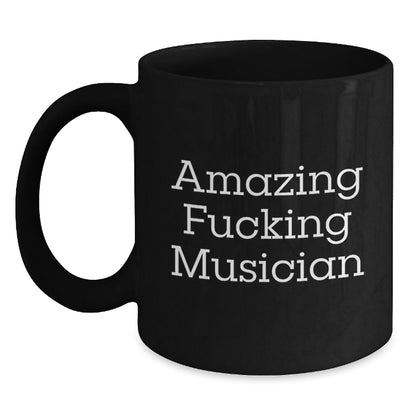 Funny Musician Gifts for Christmas - 'Amazing F - king Musician' Black Coffee Mug, Perfect for Musician Friends, Family, Men, Women, Coworkers, Unique Christmas Unique Gifts - The Buy Boom