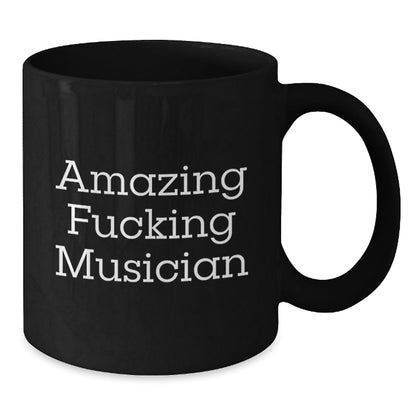 Funny Musician Gifts for Christmas - 'Amazing F - king Musician' Black Coffee Mug, Perfect for Musician Friends, Family, Men, Women, Coworkers, Unique Christmas Unique Gifts - The Buy Boom