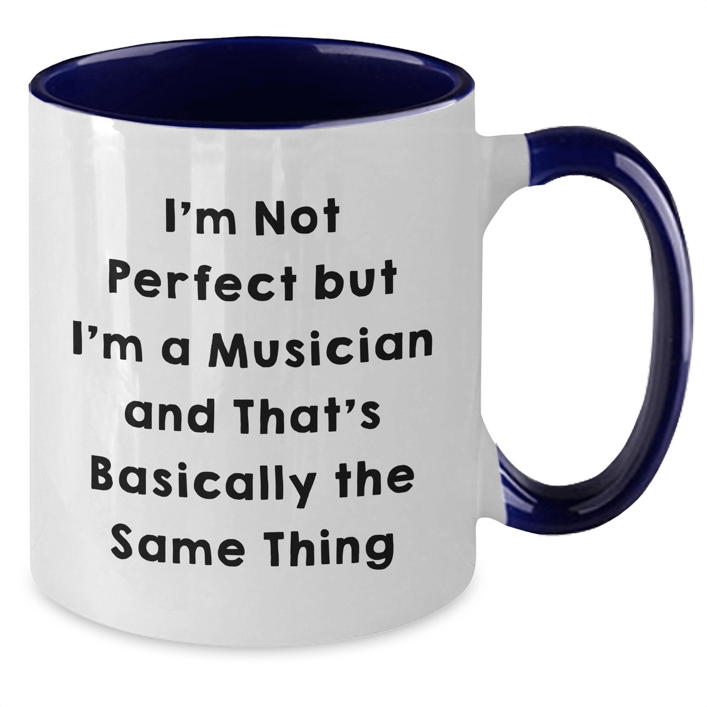 Funny Musician Gifts from Friends for Him - I'm Not Perfect, Two Tone Coffee Mug for Dad, Father's Day Unique - The Buy Boom