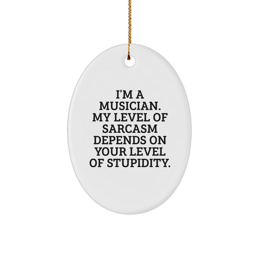 Funny Musician Gifts from Friends - I'm A Musician, Oval Ornament for Christmas - The Buy Boom