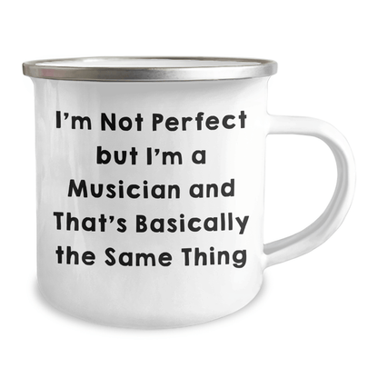 Funny Musician Gifts, Musician Camping Mug, 'I'm Not Perfect But I'm A Musician And That's Basically The Same Thing' Quote, Gifts for Musician, Gifts from Friends, Father's Day Unique Gifts - The Buy Boom