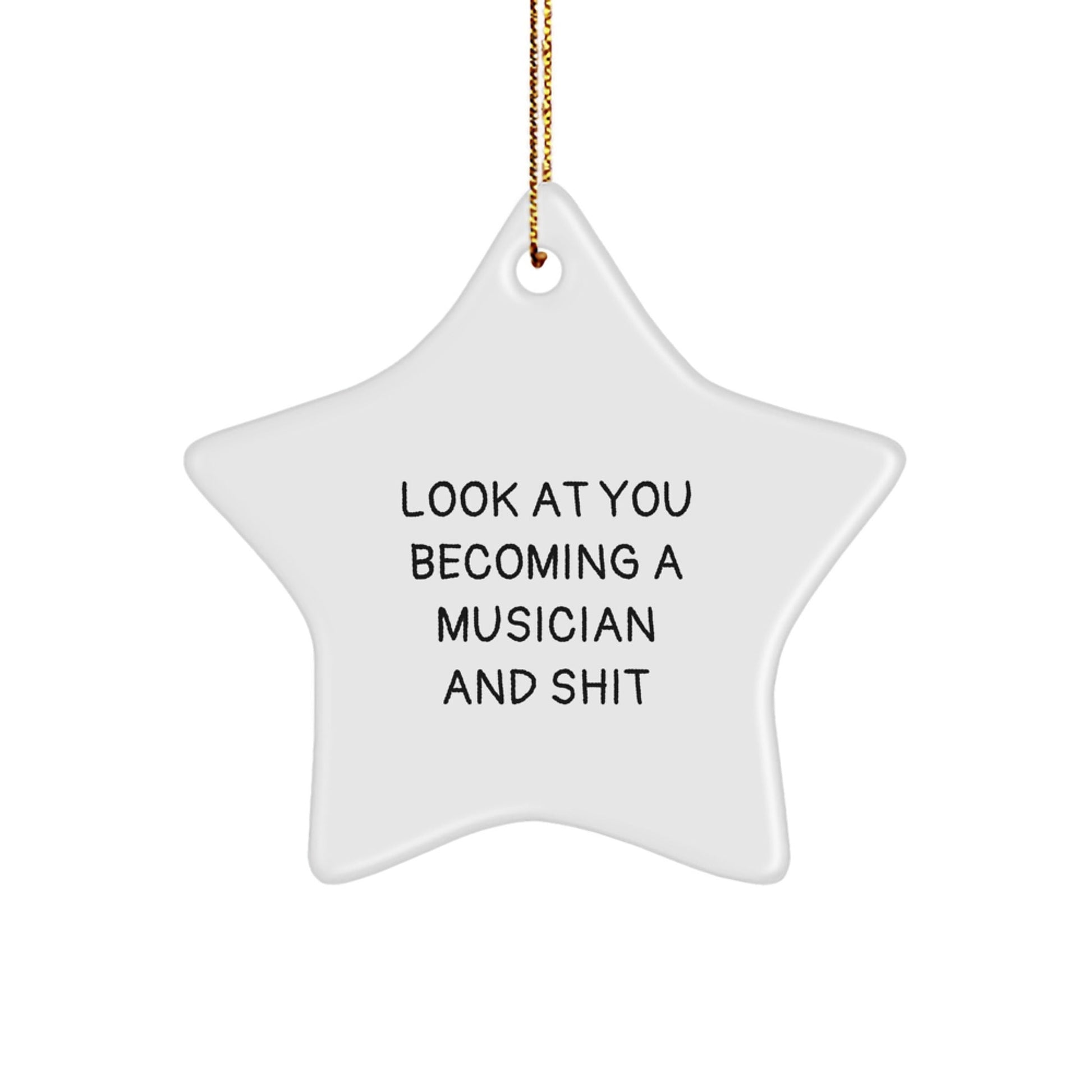 Funny Musician Star Ornament, Gifts for Musicians, Unique Christmas Unique Gift from Friends or Family - Look At You Becoming A Musician And Shit - The Buy Boom