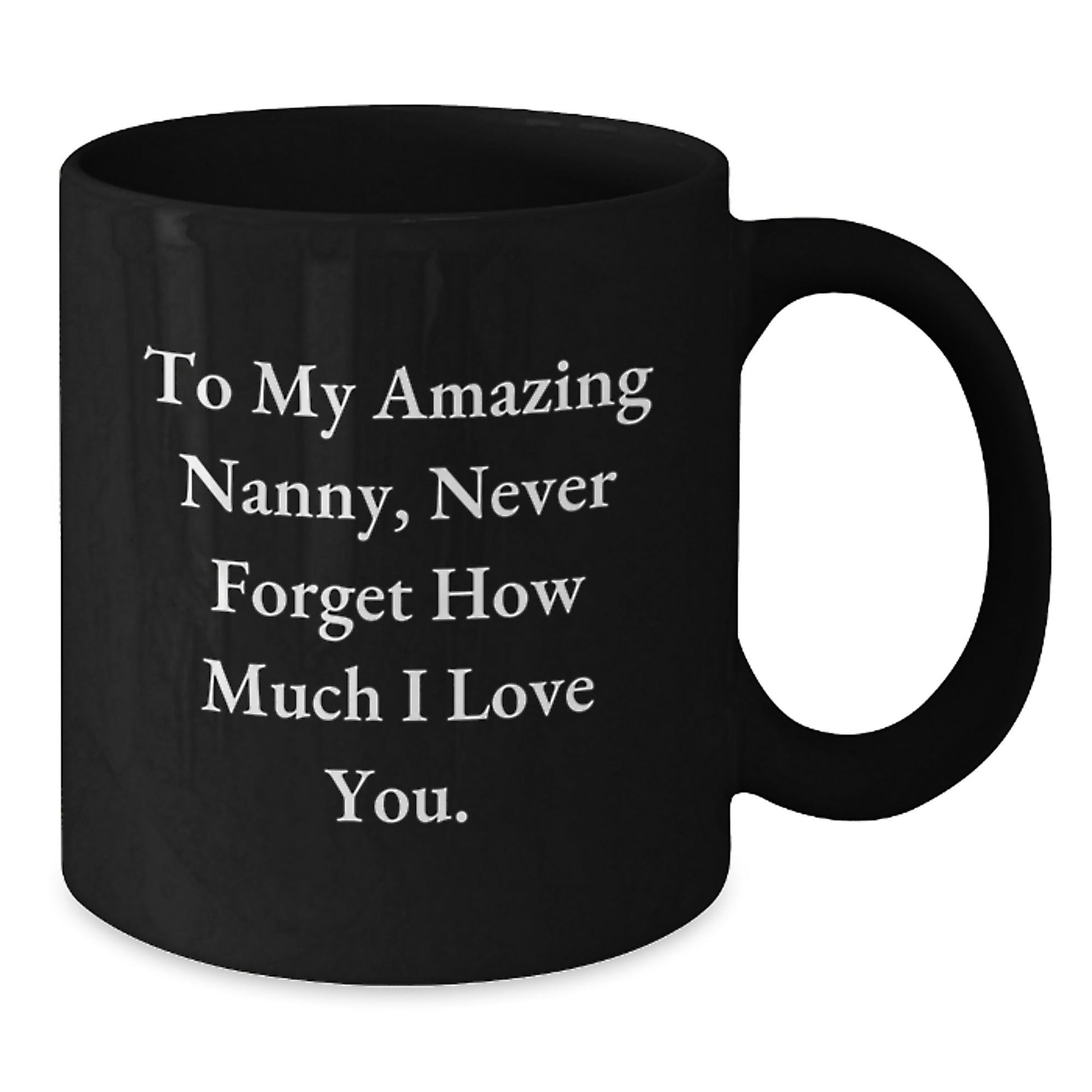 Funny Nanny Gifts from Men to Nanny, Black Coffee Mug for Birthday Unique Gifts, To My Amazing Nanny, Never Forget How Much I Love You. - The Buy Boom