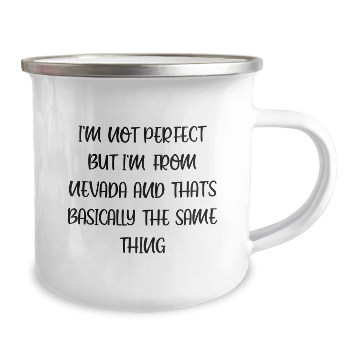 Funny Nevada Gifts for Men, Women, and Friends - I'm Not Perfect But I'm From Nevada And That's Basically The Same Thing Camping Mug, Birthday Unique Gifts from Family, Coworkers, or Friends - The Buy Boom