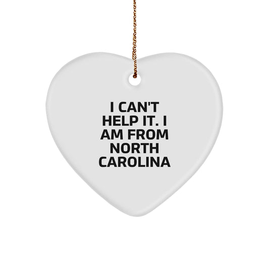 Funny North Carolina Heart Ornament Gifts from Friends to Family, Christmas Unique Gifts for Men Women North Carolina Residents - The Buy Boom