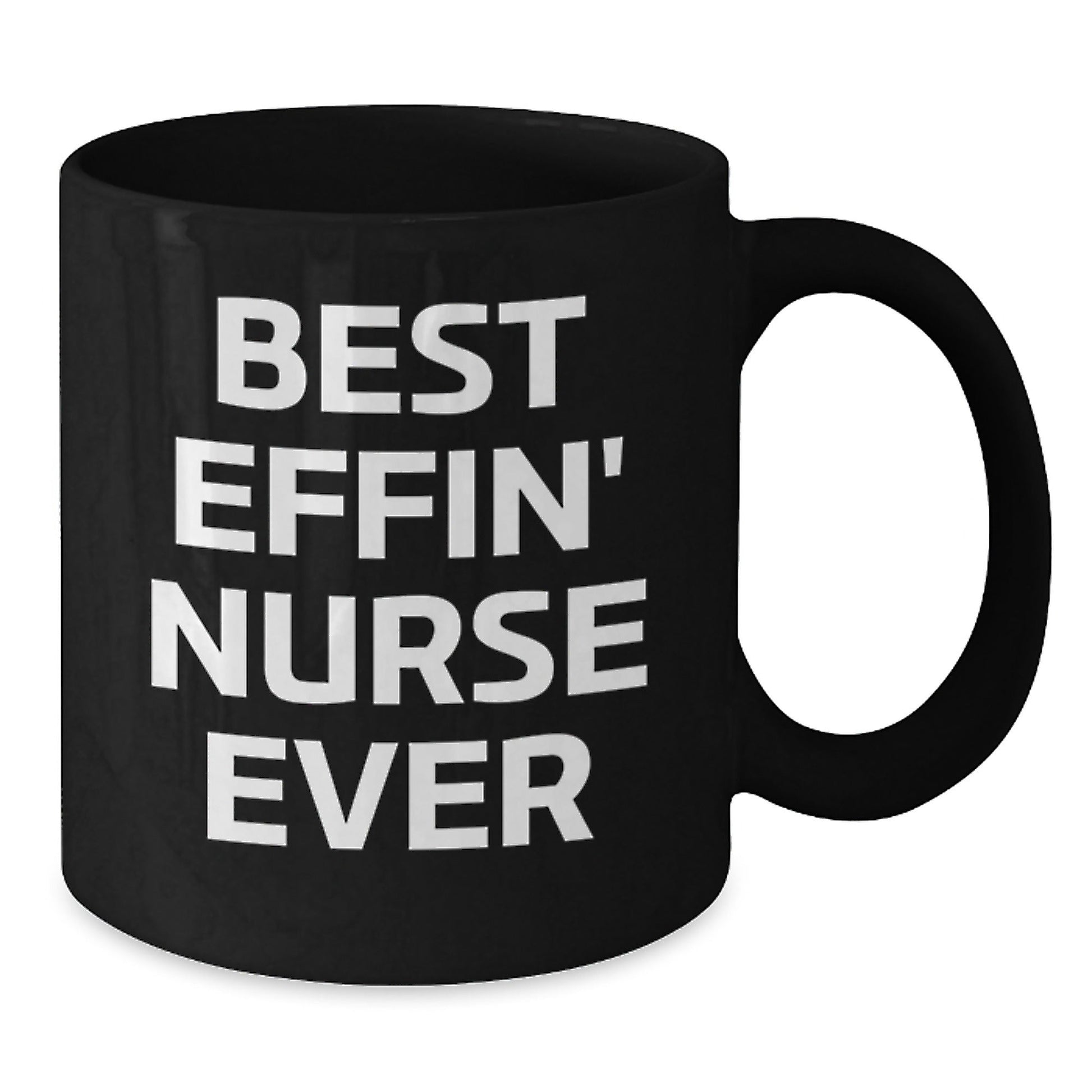 Funny Nurse Gifts for Graduation - Best Effin' Nurse Ever Black Coffee Mug, Gifts from Women to Coworkers, Gifts for Men, Unique Gifts - The Buy Boom