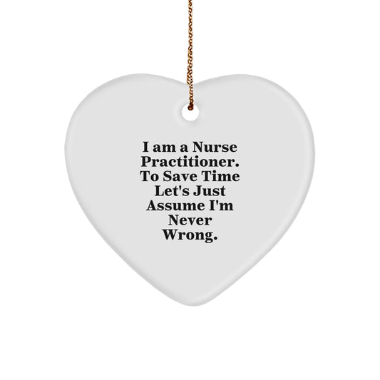 Funny Nurse Practitioner Heart Ornament Gifts from Friends and Family for Christmas Unique Decorations - The Buy Boom