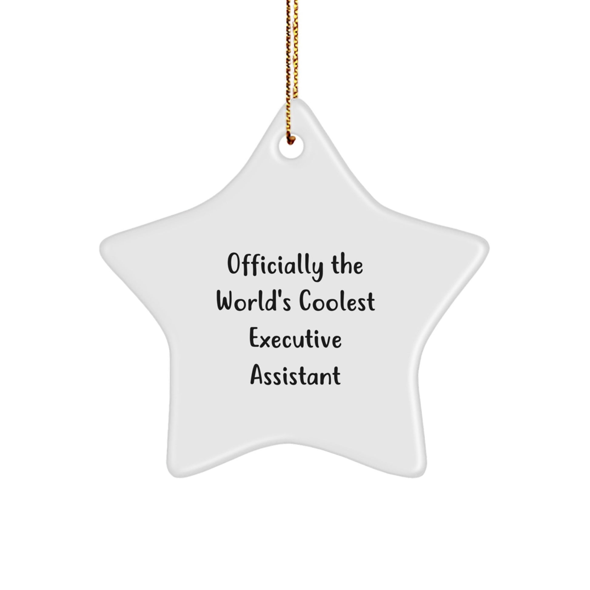 Funny 'Officially The World's Coolest Executive Assistant' Star Ornament Gifts from Friends for Men Women Family Coworkers at Christmas Unique Gifts - The Buy Boom