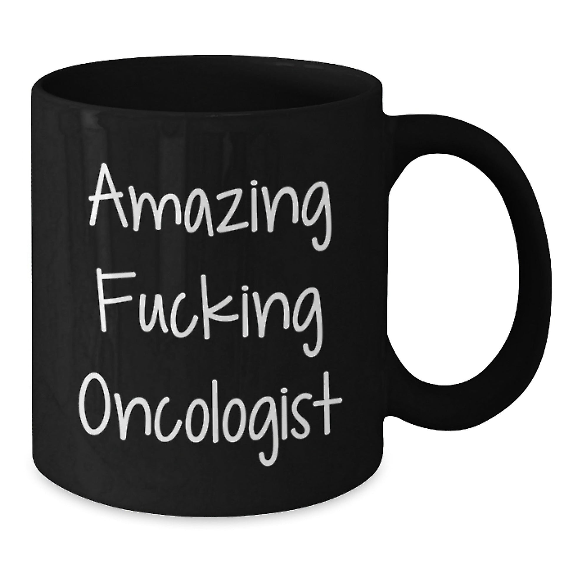 Funny Oncologist Gifts for Men from Friends Christmas Unique Mugs with 'Amazing F - king Oncologist' Quote Black Coffee Mug - The Buy Boom