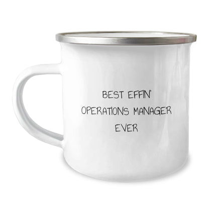 Funny Operations Manager Christmas Unique Gifts for Men - Best Effin' Operations Manager Ever Camping Mug for Coworkers Family Members - The Buy Boom