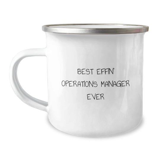 Funny Operations Manager Christmas Unique Gifts for Men - Best Effin' Operations Manager Ever Camping Mug for Coworkers Family Members - The Buy Boom
