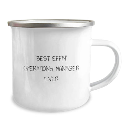 Funny Operations Manager Christmas Unique Gifts for Men - Best Effin' Operations Manager Ever Camping Mug for Coworkers Family Members - The Buy Boom
