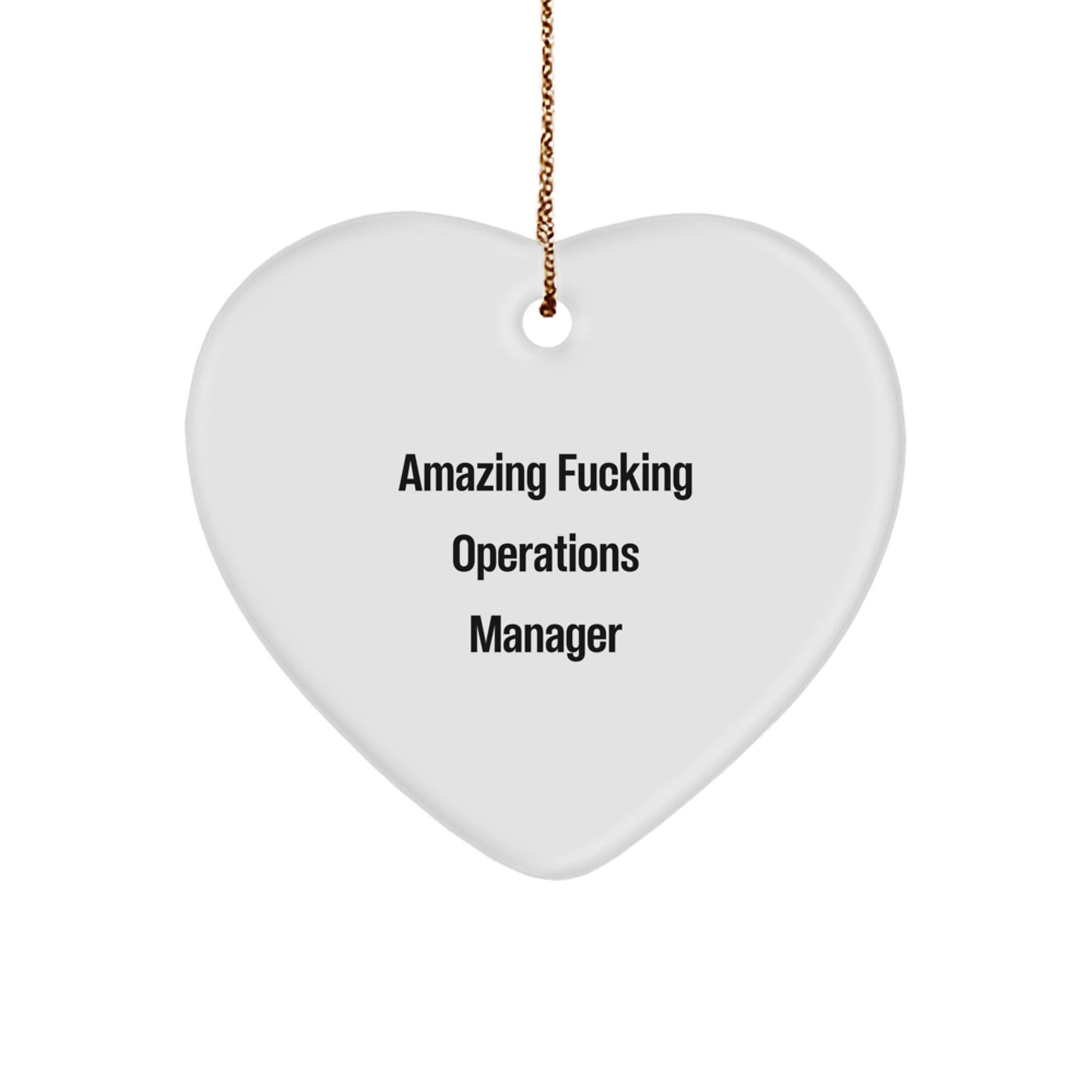 Funny Operations Manager Christmas Unique Gifts from Friends, Unique Heart Ornament for Operations Manager, Amazing F - king Operations Manager Love Gift - The Buy Boom