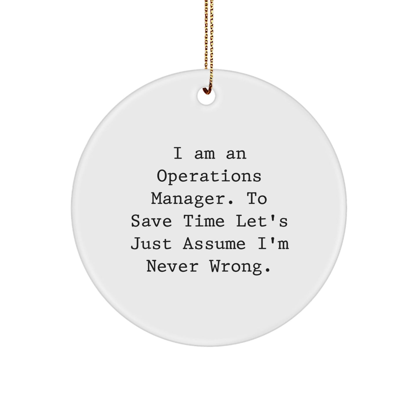 Funny Operations Manager Circle Ornament, Gifts for Coworkers, Friends, and Family from Men, Christmas Unique Gifts - The Buy Boom