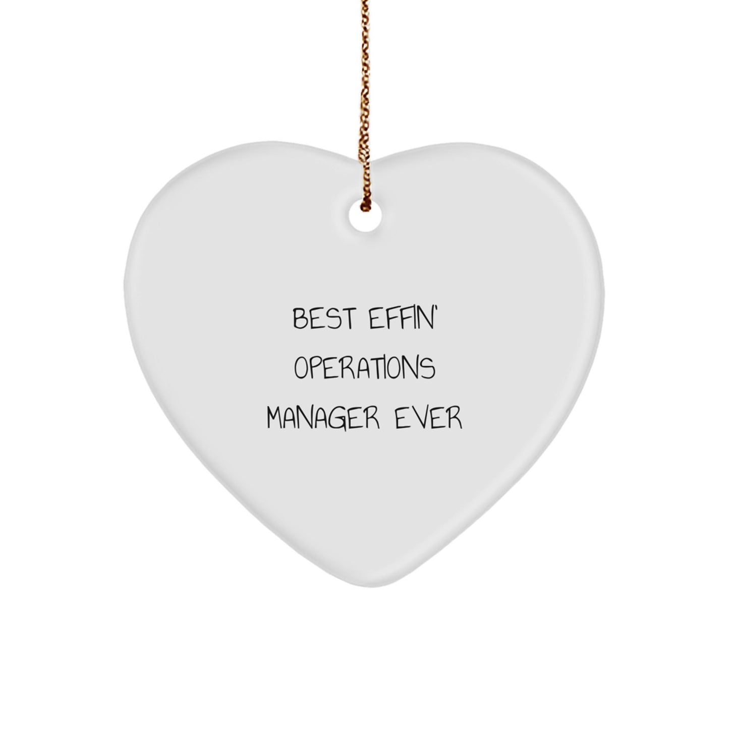 Funny Operations Manager Gifts for Christmas - Heart Ornament with Best Effin' Quote, Gifts from Friends to Operations Manager - The Buy Boom