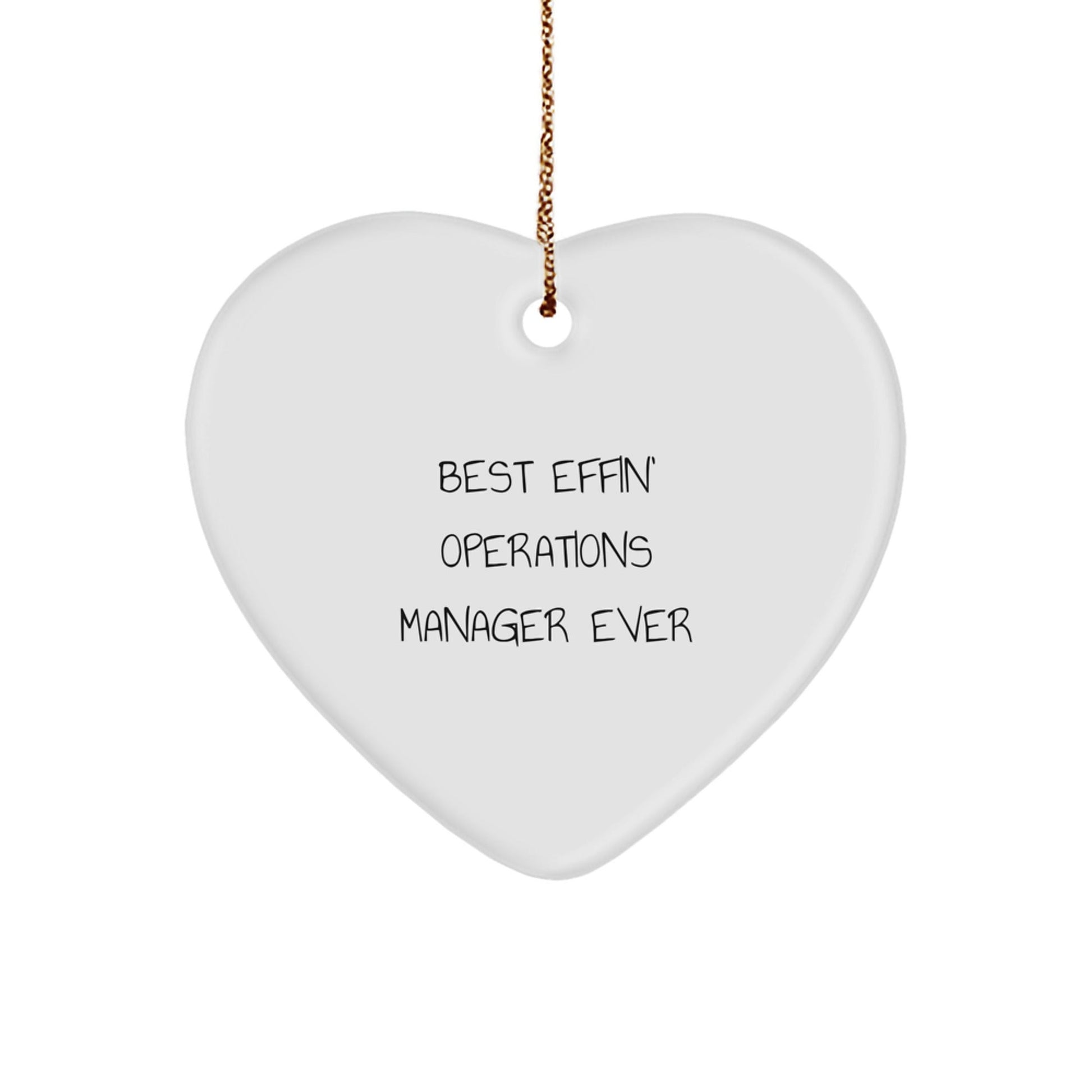 Funny Operations Manager Gifts for Christmas - Heart Ornament with Best Effin' Quote, Gifts from Friends to Operations Manager - The Buy Boom
