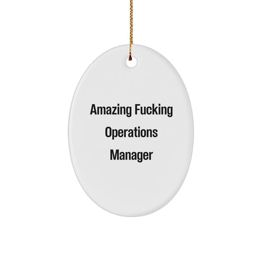 Funny Operations Manager Gifts for Him Christmas Unique Oval Ornament from Colleagues, Coworkers - The Buy Boom