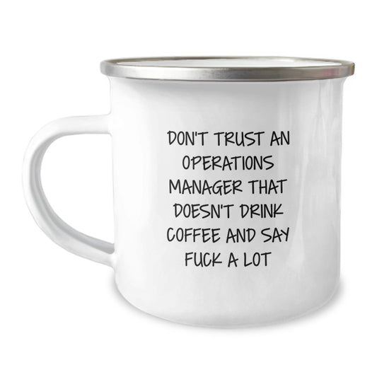 Funny Operations Manager Gifts for Men - Camping Mug, Say 'F - k A Lot' Like a Boss, Christmas Unique Presents, Gifts from Friends to Coworkers - The Buy Boom