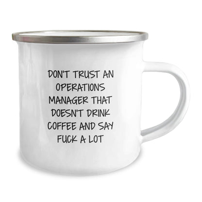 Funny Operations Manager Gifts for Men - Camping Mug, Say 'F - k A Lot' Like a Boss, Christmas Unique Presents, Gifts from Friends to Coworkers - The Buy Boom