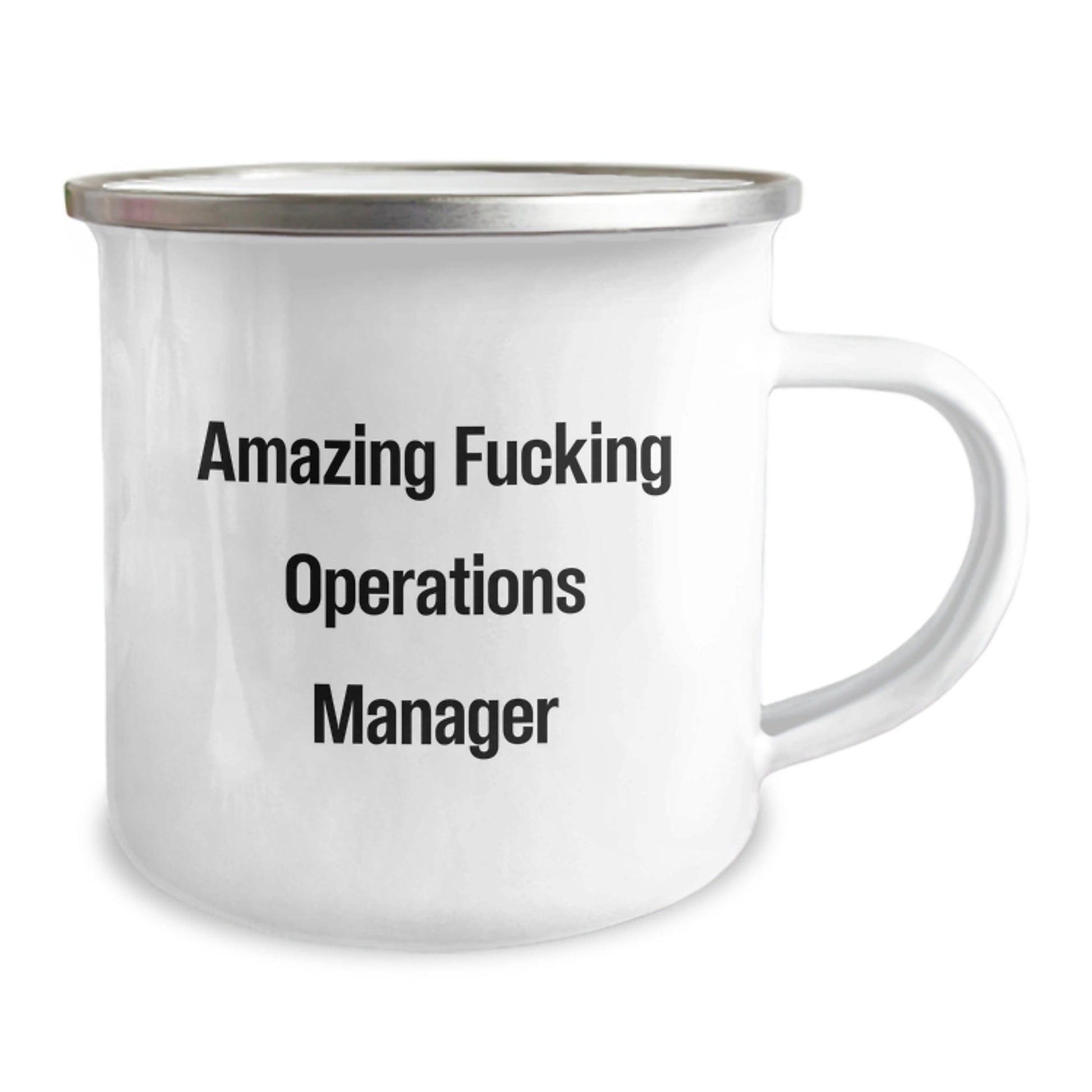 Funny Operations Manager Gifts for Men, Christmas Unique Presents from Friends to Family - 'Amazing F - king Operations Manager' Camping Mug, 12 oz Stainless Steel with Enamel Finish - The Buy Boom