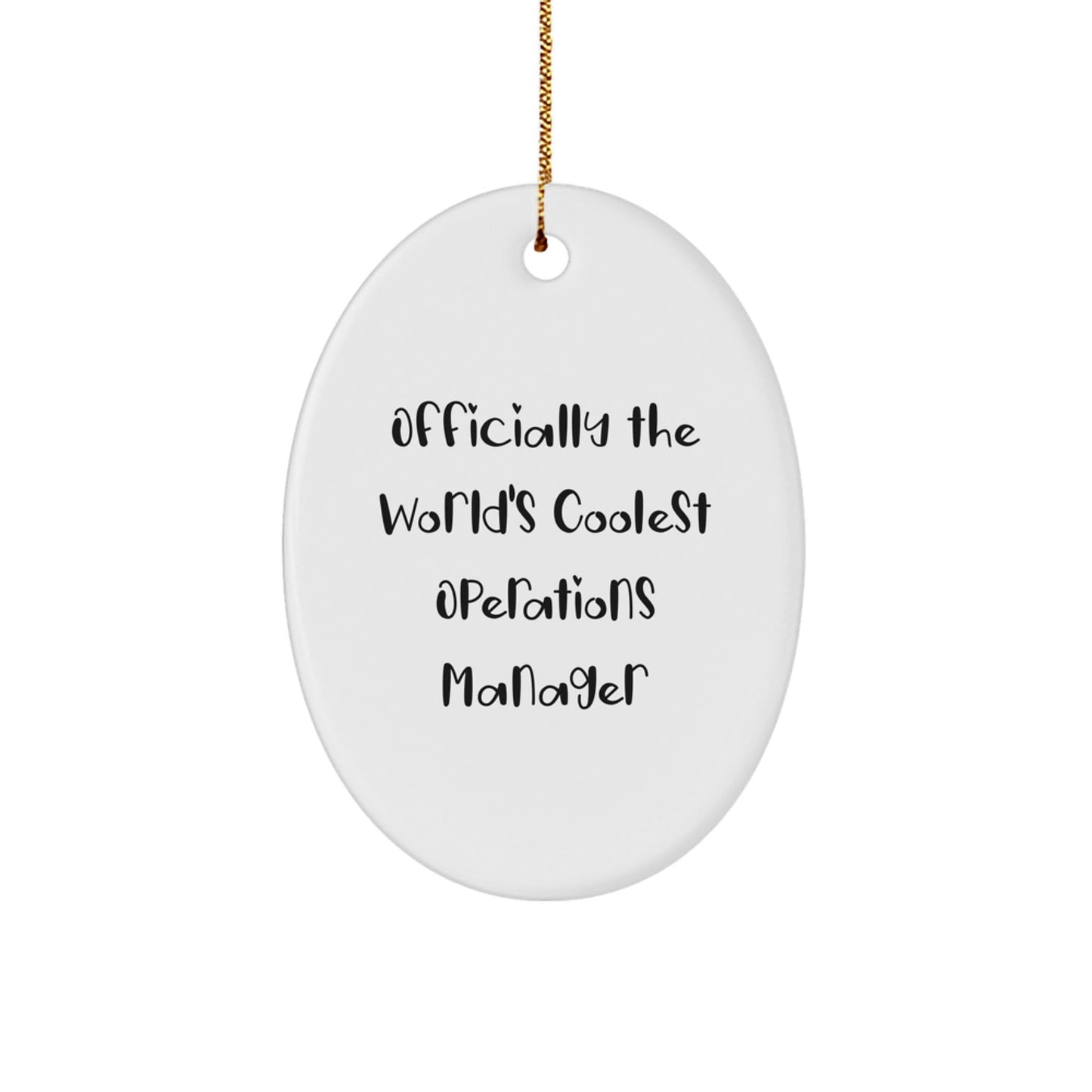 Funny Operations Manager Gifts for Women, Oval Ornament Officially The World's Coolest Operations Manager, Christmas Unique Presents - The Buy Boom