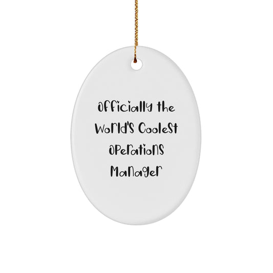 Funny Operations Manager Gifts for Women, Oval Ornament Officially The World's Coolest Operations Manager, Christmas Unique Presents - The Buy Boom