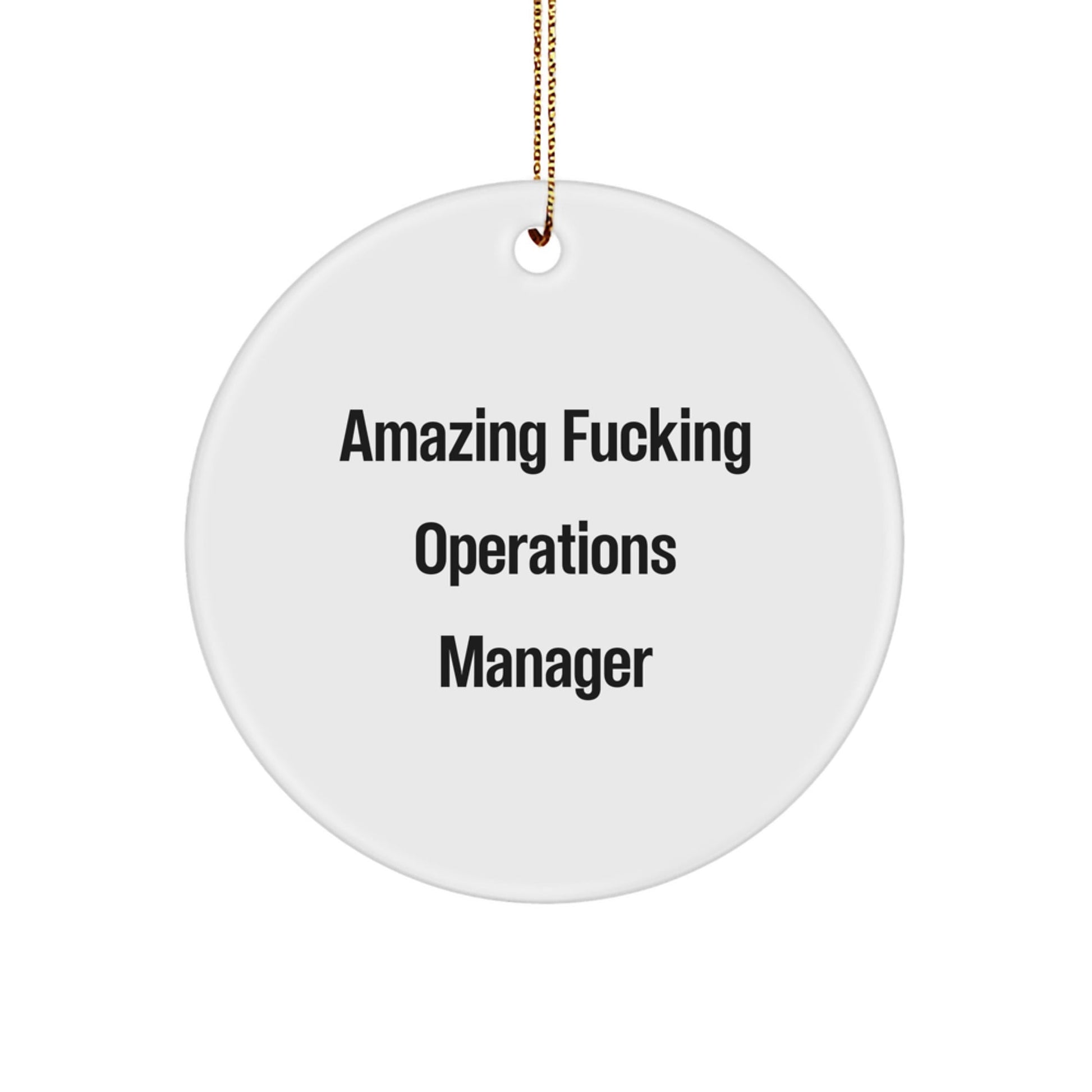 Funny Operations Manager Gifts from Friends, Amazing F - king Operations Manager Circle Ornament, Christmas Unique Gifts for Friends - The Buy Boom