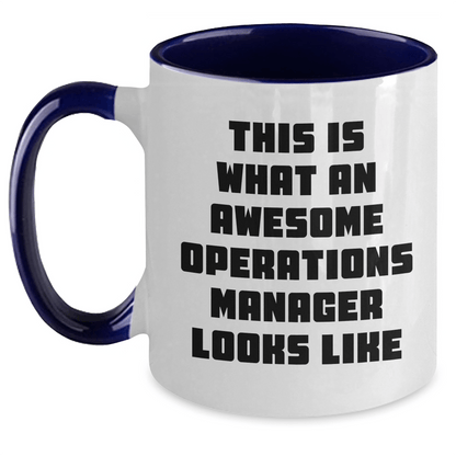 Funny Operations Manager Gifts from Friends for Him - This Is What An Awesome Operations Manager Looks Like Two Tone Coffee Mug for Dad's Special Day - The Buy Boom