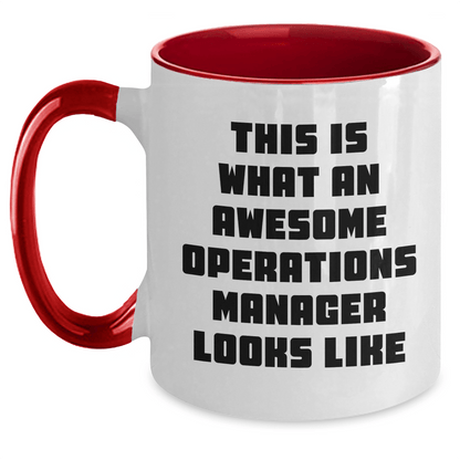 Funny Operations Manager Gifts from Friends for Him - This Is What An Awesome Operations Manager Looks Like Two Tone Coffee Mug for Dad's Special Day - The Buy Boom