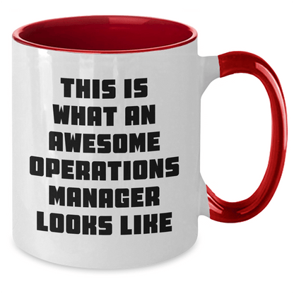 Funny Operations Manager Gifts from Friends for Him - This Is What An Awesome Operations Manager Looks Like Two Tone Coffee Mug for Dad's Special Day - The Buy Boom
