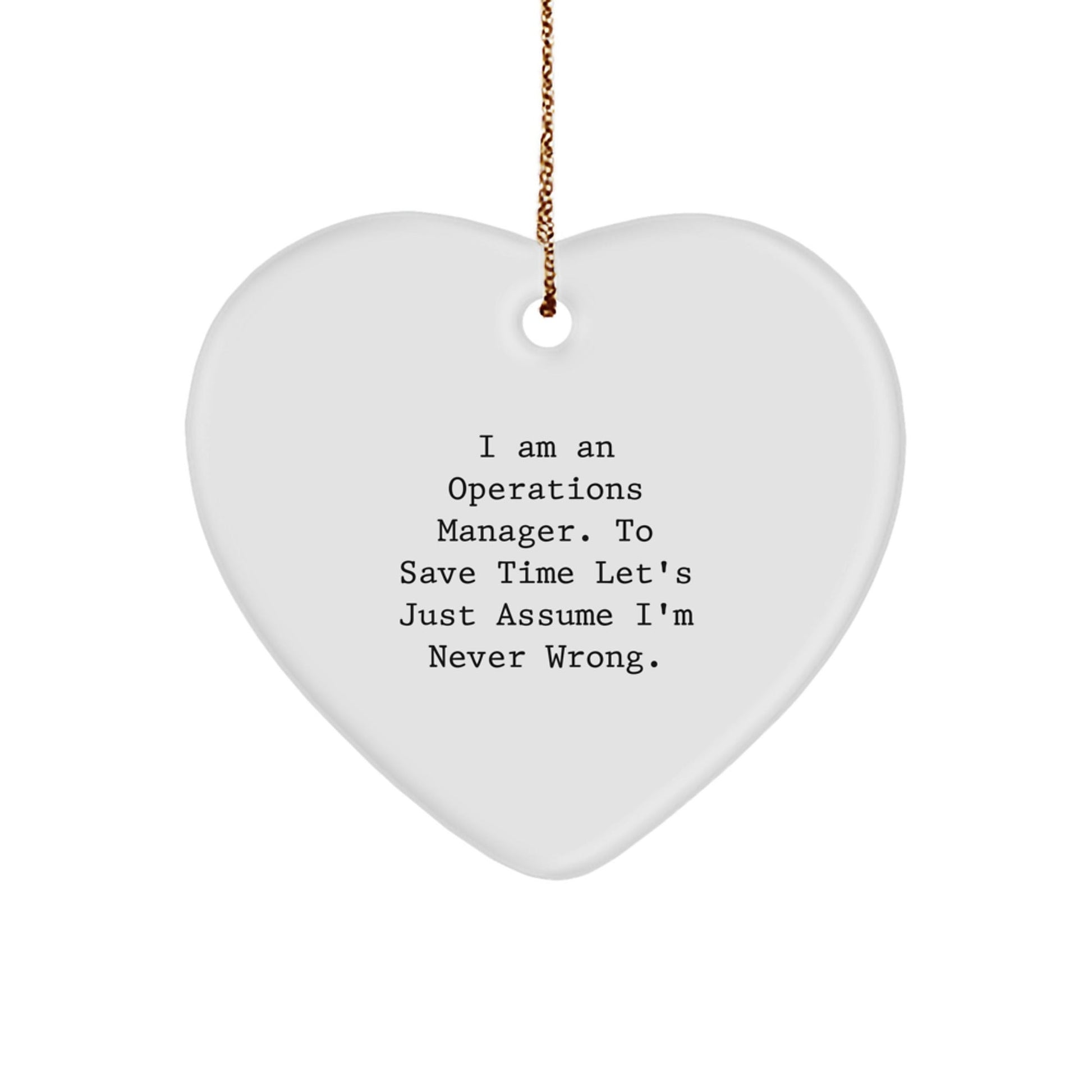 Funny Operations Manager Heart Ornament Gifts from Friends for Coworkers - Christmas Unique Gifts for Men Women Family - The Buy Boom