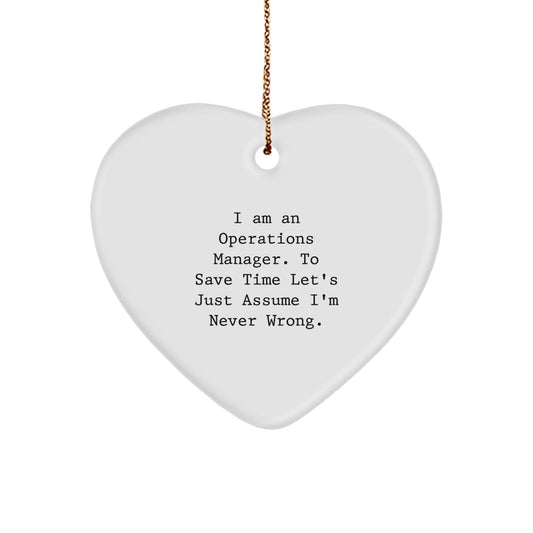 Funny Operations Manager Heart Ornament Gifts from Friends for Coworkers - Christmas Unique Gifts for Men Women Family - The Buy Boom