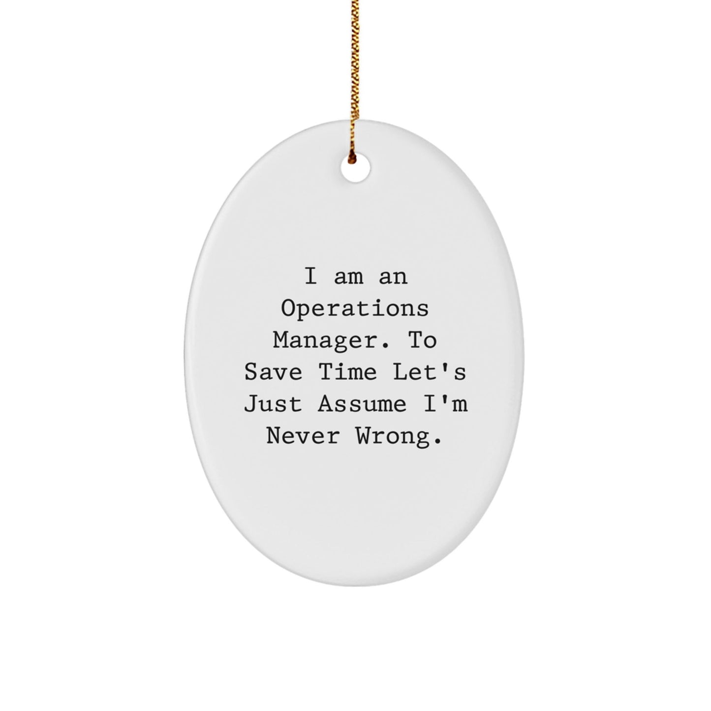 Funny Operations Manager Oval Ornament Gifts for Men from Coworkers, Family, and Friends - White Oval Shape - Christmas Unique Gifts - The Buy Boom