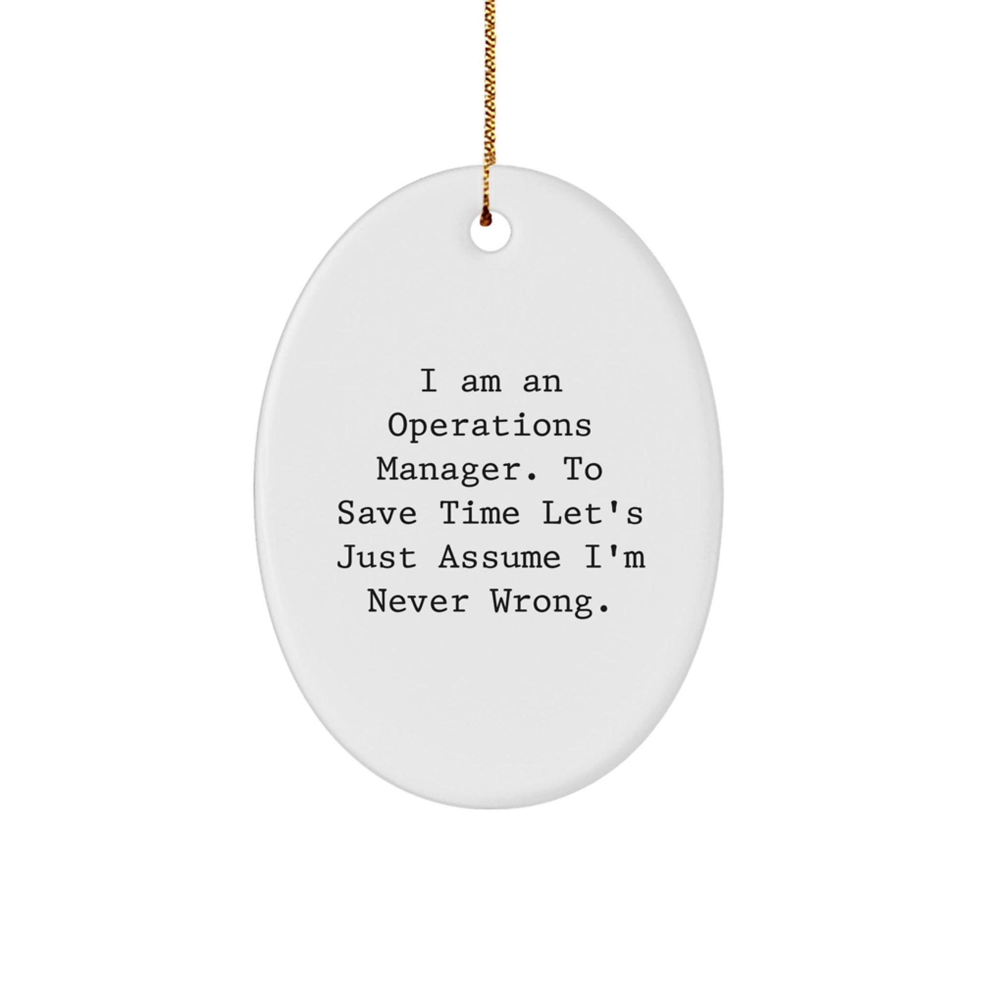 Funny Operations Manager Oval Ornament Gifts for Men from Coworkers, Family, and Friends - White Oval Shape - Christmas Unique Gifts - The Buy Boom