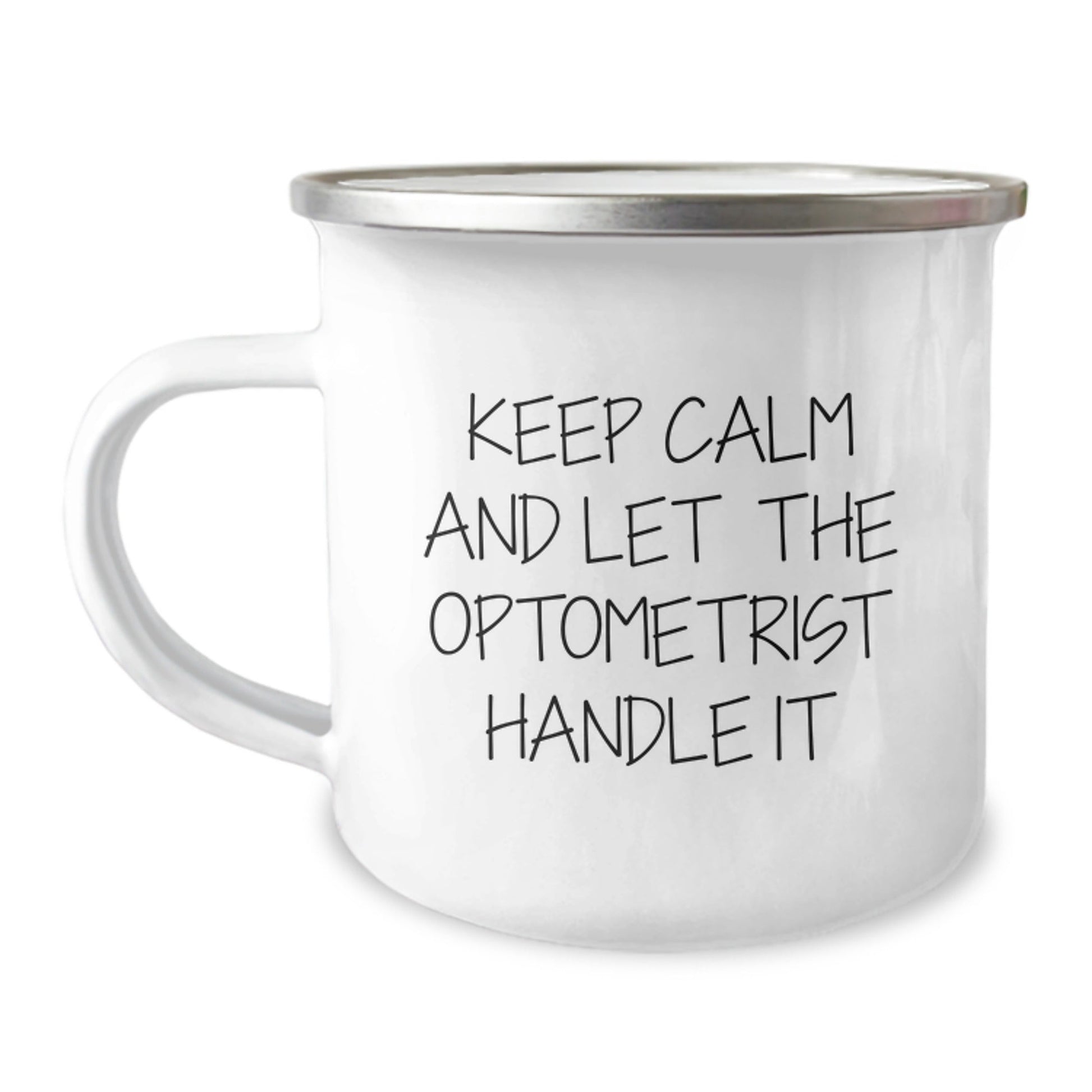 Funny Optometrist Gifts from Men - Keep Calm And Let The Optometrist Handle It Camping Mug for Optometrists on Birthday - The Buy Boom