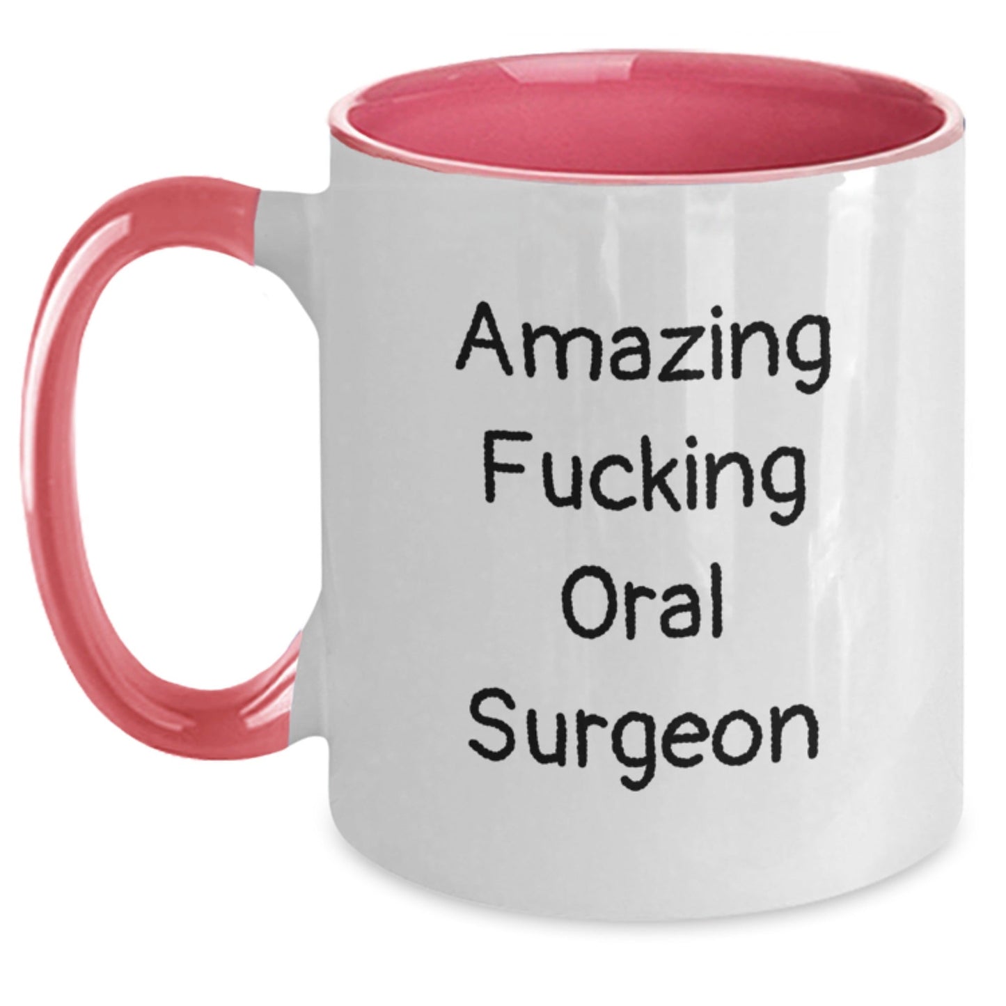 Funny Oral Surgeon Gifts from Friends for Men - Amazing Two Tone Coffee Mug, Birthday Unique Presents for Oral Surgeon, Black and White, Red and White, Navy and White, Pink and White - The Buy Boom