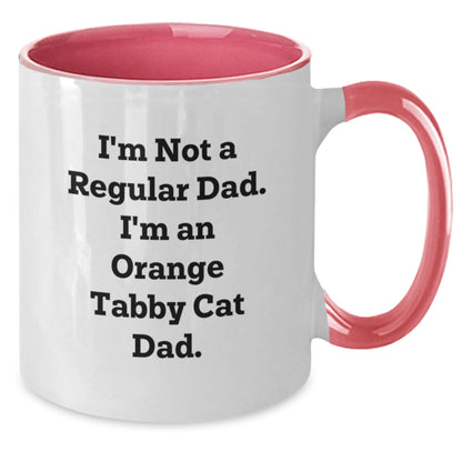 Funny Orange Tabby Cat Dad Gifts from Mom for Orange Tabby Cat Lovers on Birthday, Unique Two Tone Coffee Mug - The Buy Boom