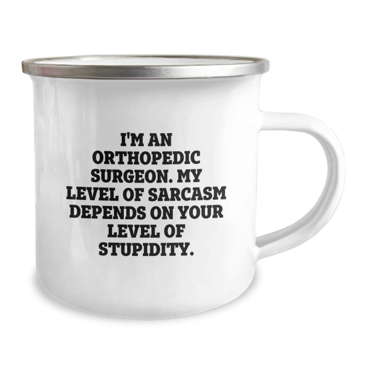 Funny Orthopedic Surgeon Gifts for Men Christmas Unique Mugs with I'm An Orthopedic Surgeon. My Level Of Sarcasm Depends On Your Level Of Stupidity. Quote, Gifts from Friends to Orthopedic Surgeon - The Buy Boom