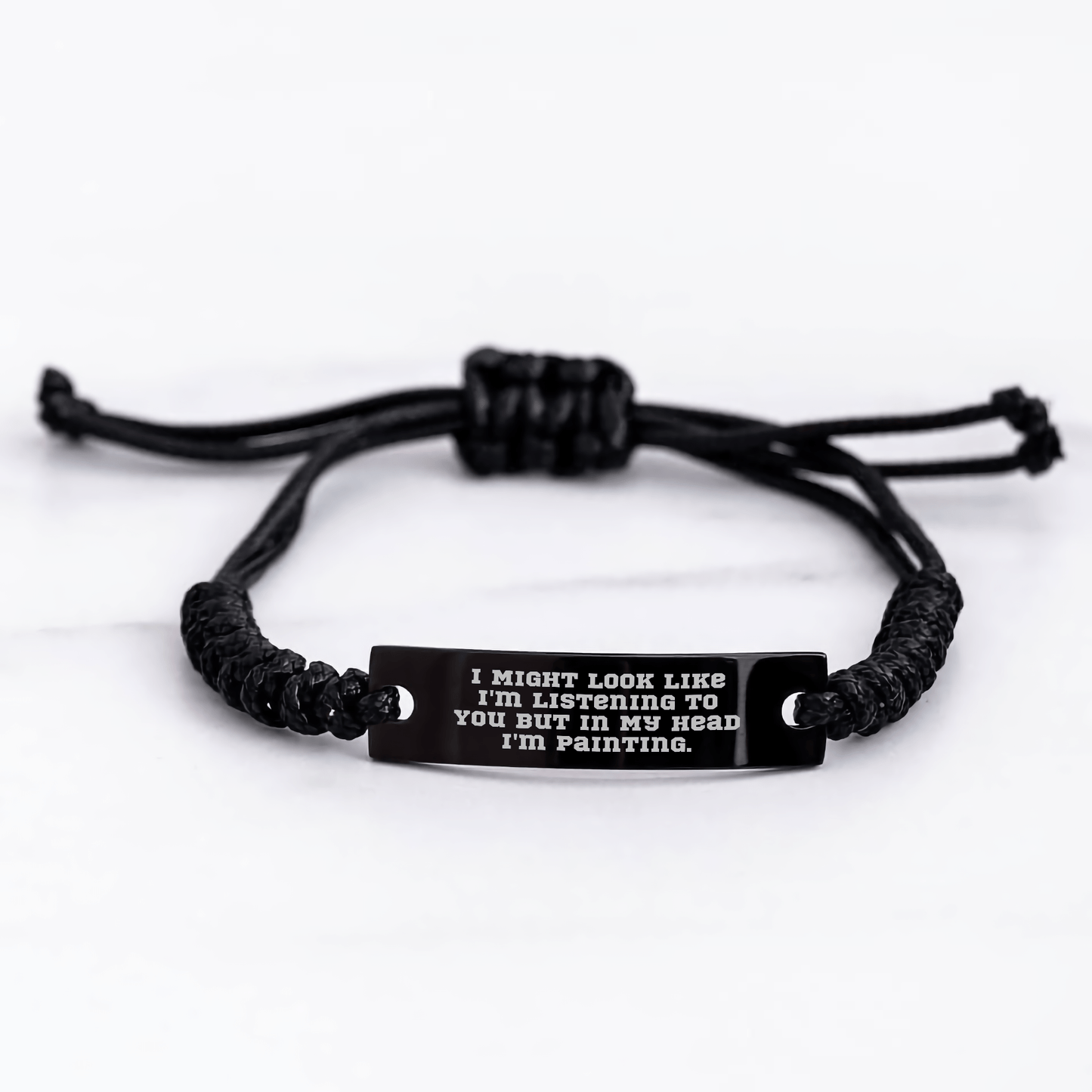 Funny Painting Inspired Rope Bracelet, 'I Might Look Like I'm Listening' Graduation Gift for Painting Enthusiasts, Gifts from Family to Men and Women, Unique Graduation Gifts - The Buy Boom