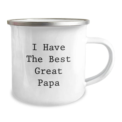 Funny Papa Gifts from Family - 'I Have The Best Great Papa' Camping Mug for Daddy's Birthday - The Buy Boom