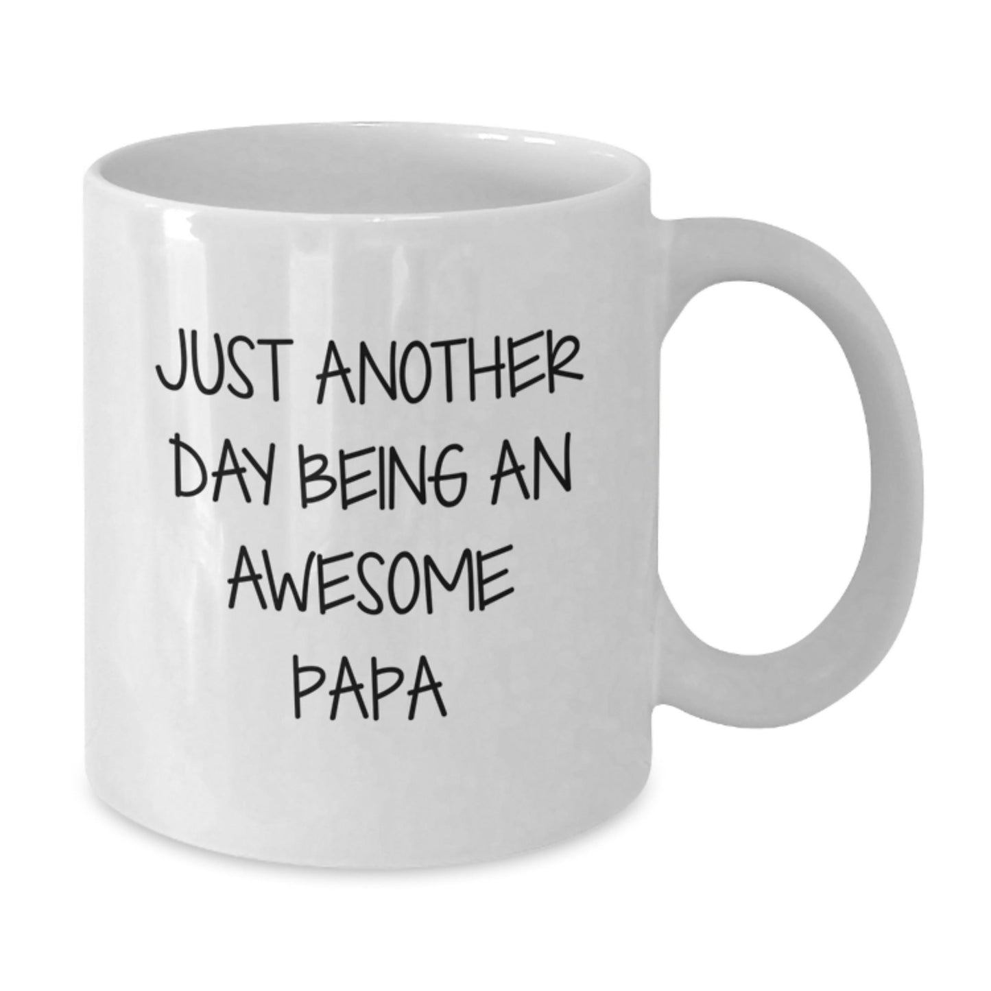 Funny Papa Gifts from Family, White Coffee Mug for Men, Christmas Unique Mugs with Just Another Day Being An Awesome Papa Quote - The Buy Boom