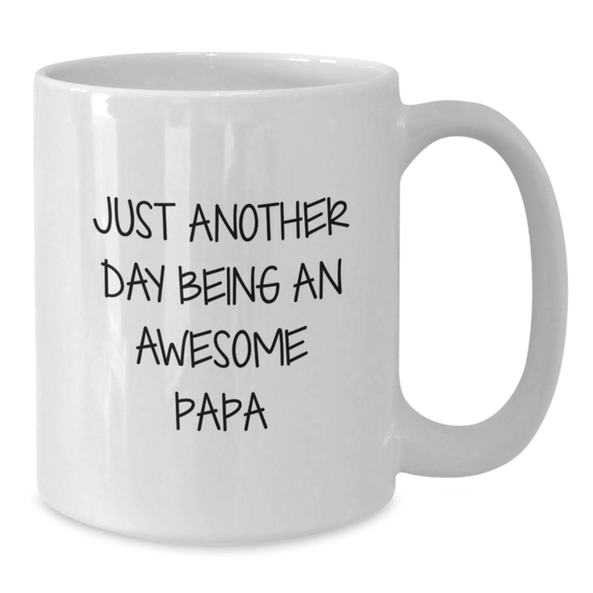 Funny Papa Gifts from Family, White Coffee Mug for Men, Christmas Unique Mugs with Just Another Day Being An Awesome Papa Quote - The Buy Boom